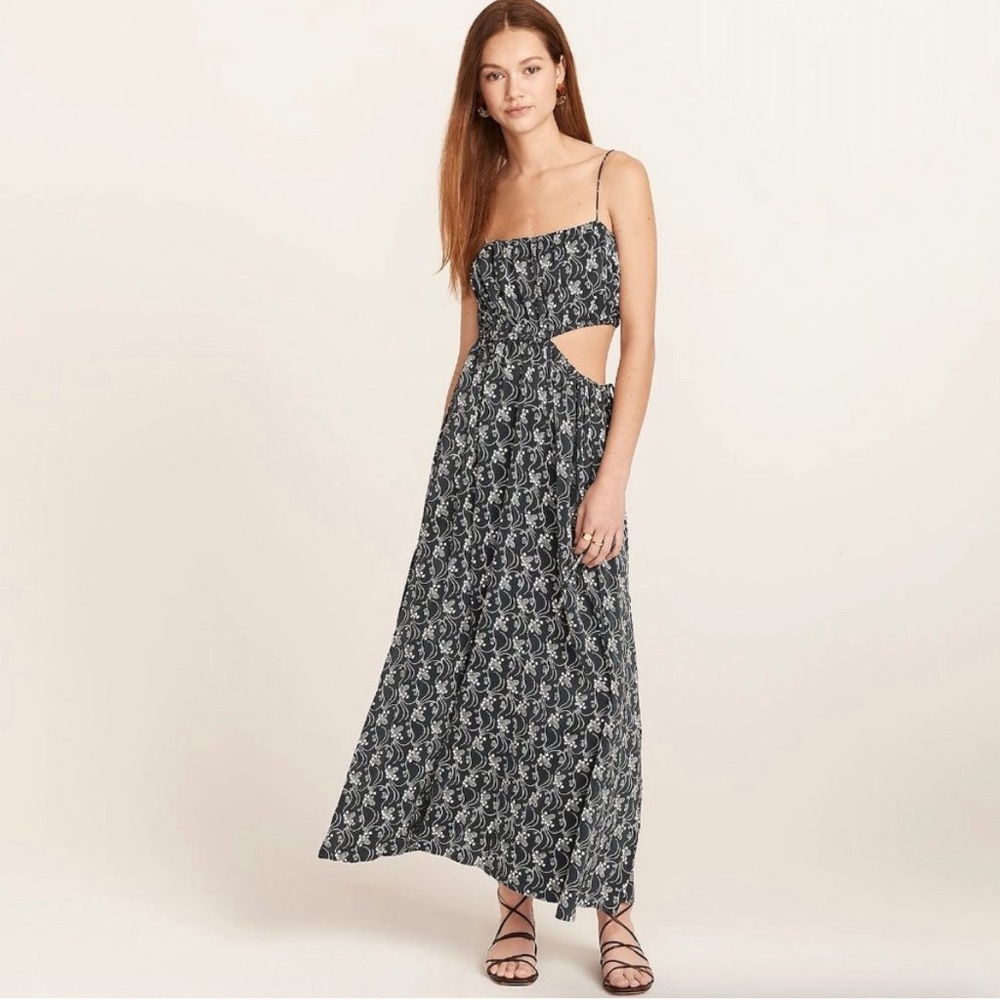 J. Crew Cut Out Print Maxi Dress
